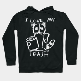 Raccoon Loves Trash Hand Drawn Hoodie